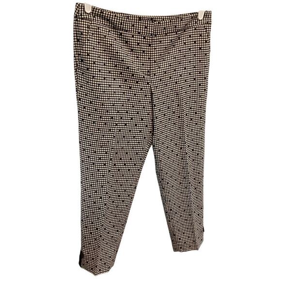 Talbots Womens Capri Pants Size 10P 10 Black White Bow Polka Dot Gingham Preppy - Picture 1 of 10